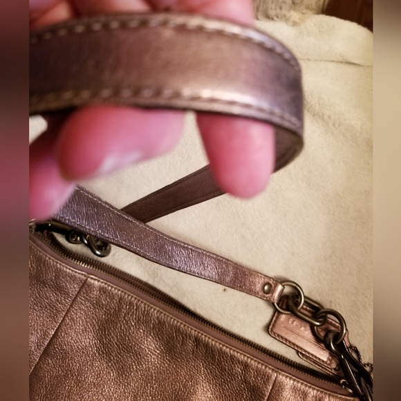 Coach Metalic Gold/Bronze Leather Kristin Hobo Shoulder Bag Handbag Purse #14783 - Picture 16 of 16